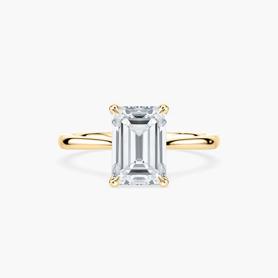 *Emerald Dior Claw Prong Solitaire Stackable
