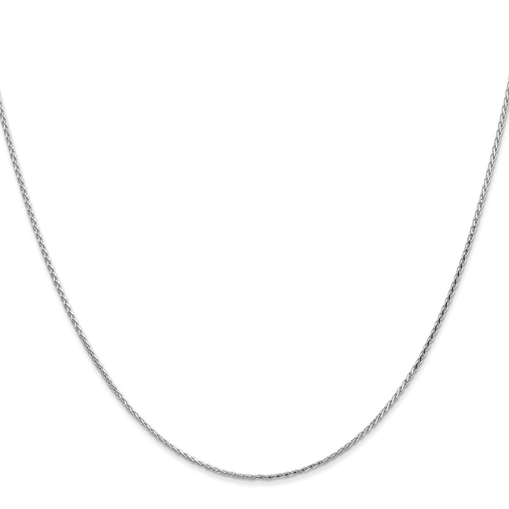 14K White Gold 1.0mm Diamond-cut Wheat Chain