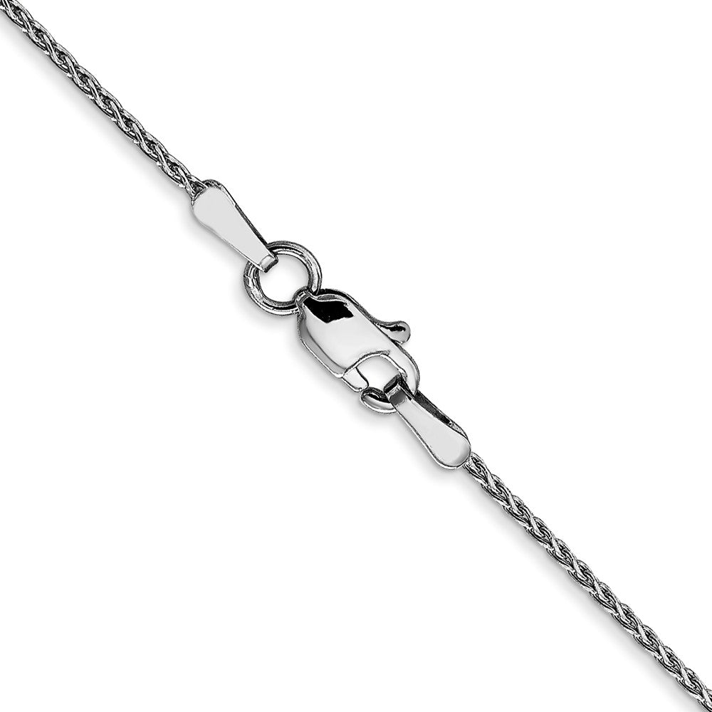 14K White Gold 1.0mm Diamond-cut Wheat Chain