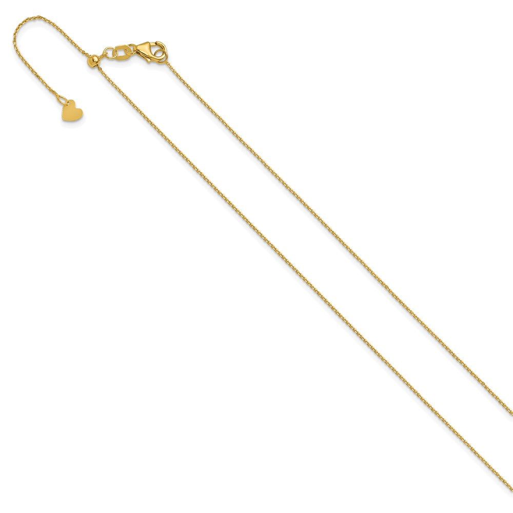 14K Adjustable 1mm Diamond-cut Cable Chain