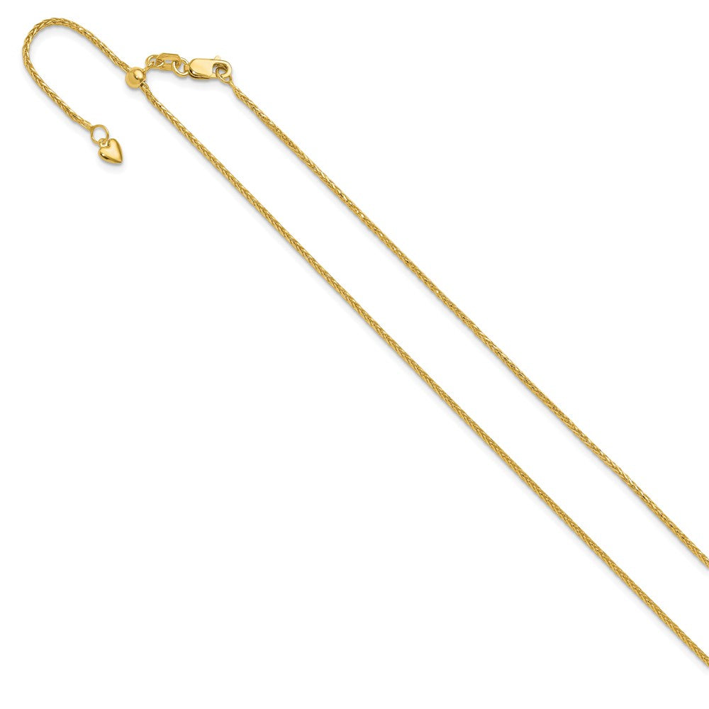 14K Adjustable 1.2mm Diamond-cut Wheat Chain