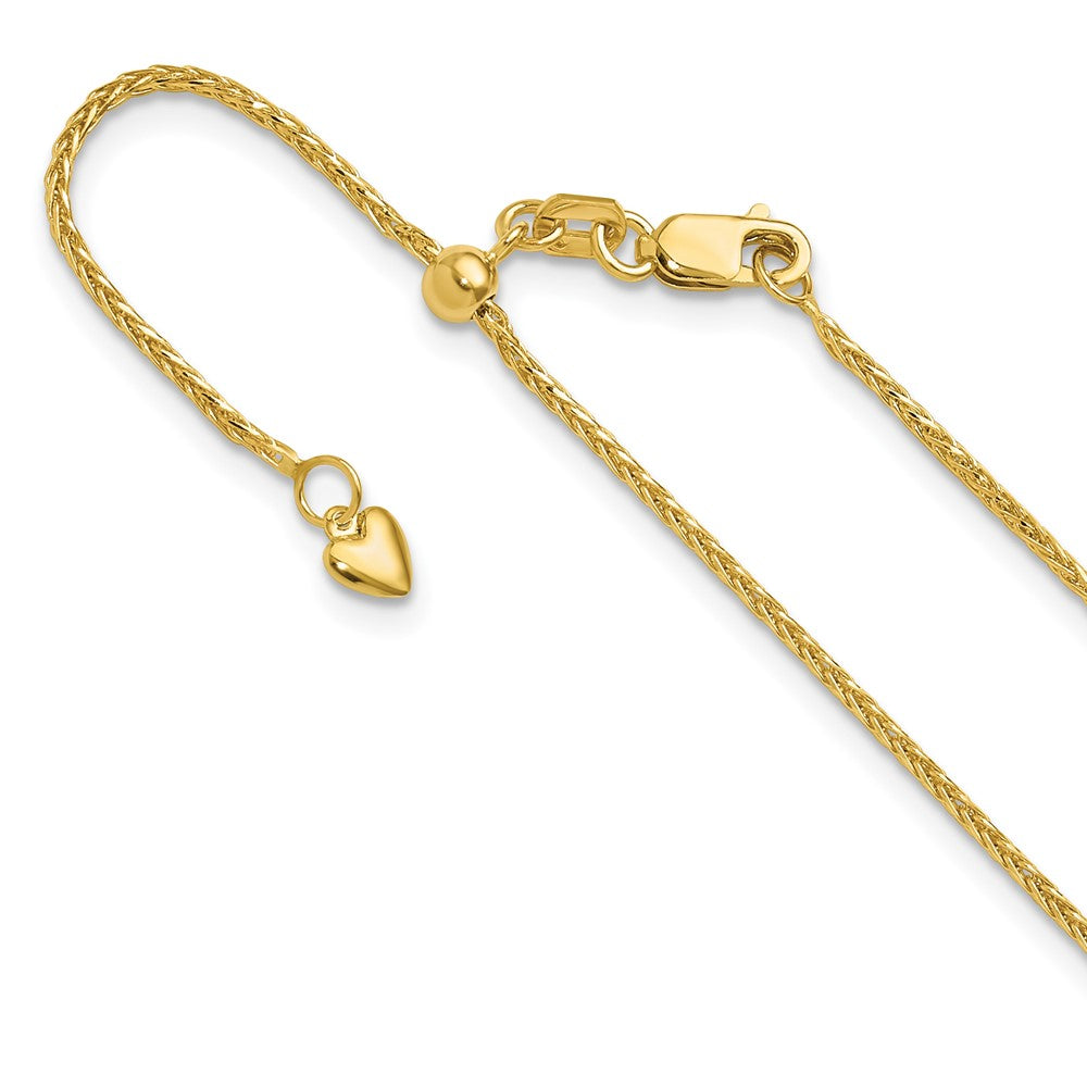 14K Adjustable 1.2mm Diamond-cut Wheat Chain