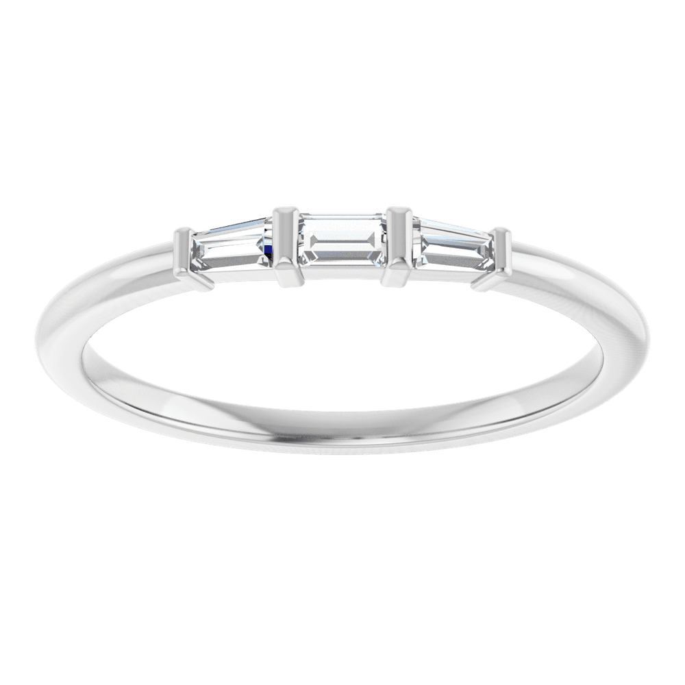 Symétrie 14K Yellow Gold Natural Baguette Diamond Stacking Ring – 1/6 CTW
