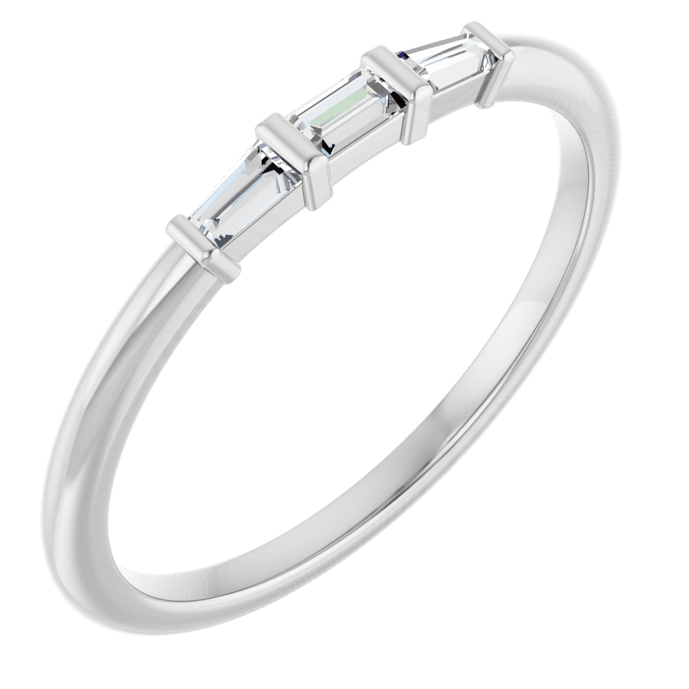 Symétrie 14K Yellow Gold Natural Baguette Diamond Stacking Ring – 1/6 CTW