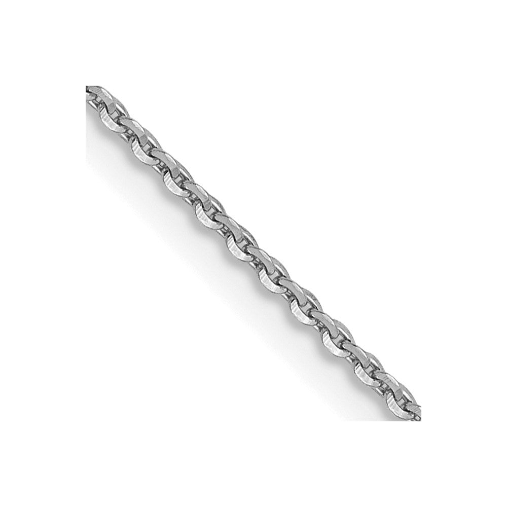14K White Gold 1.0 mm Diamond-cut Cable Chain