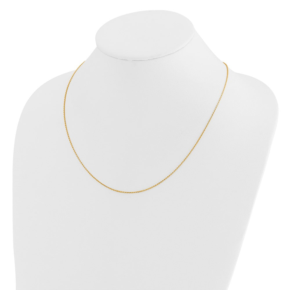14K Adjustable 1.15mm Diamond-cut Oval Link Chain