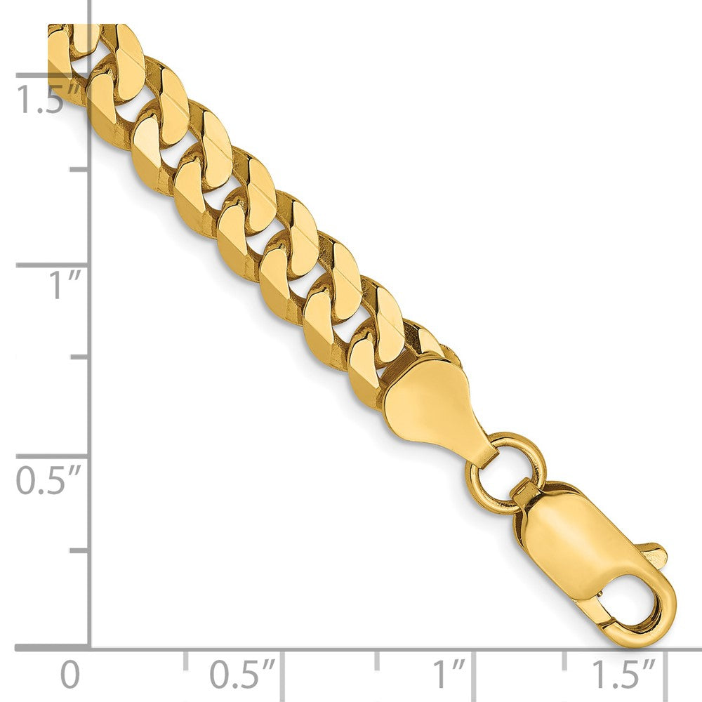 14K 6.25mm Flat Beveled Curb Chain