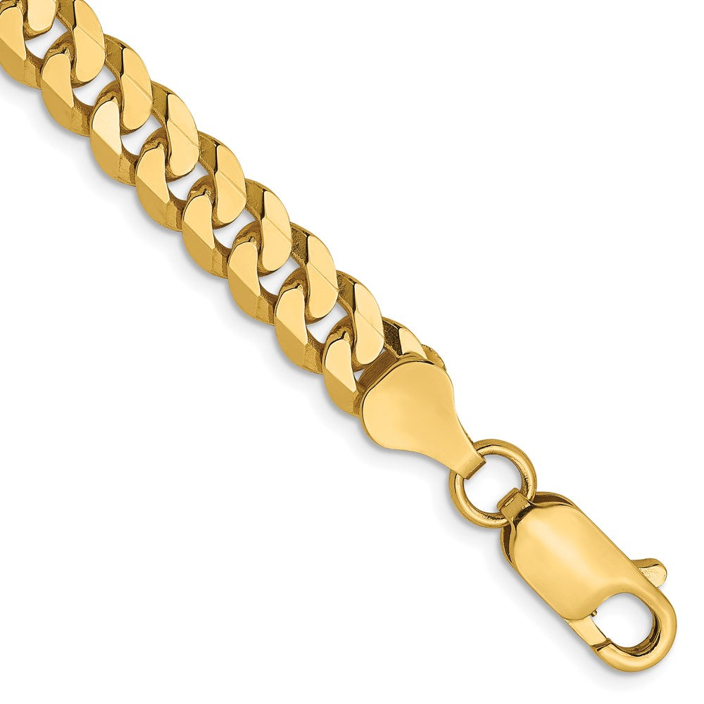 14K 6.25mm Flat Beveled Curb Chain