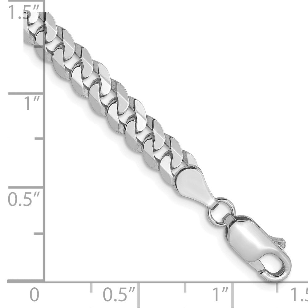 14K White Gold 4.75mm Flat Beveled Curb Chain