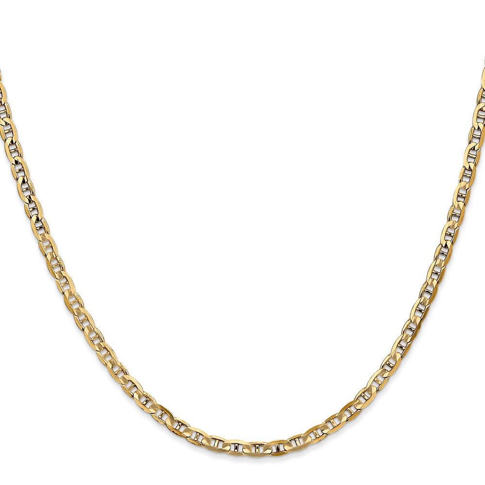 14K 3mm Diamond-cut Concave Anchor Chain