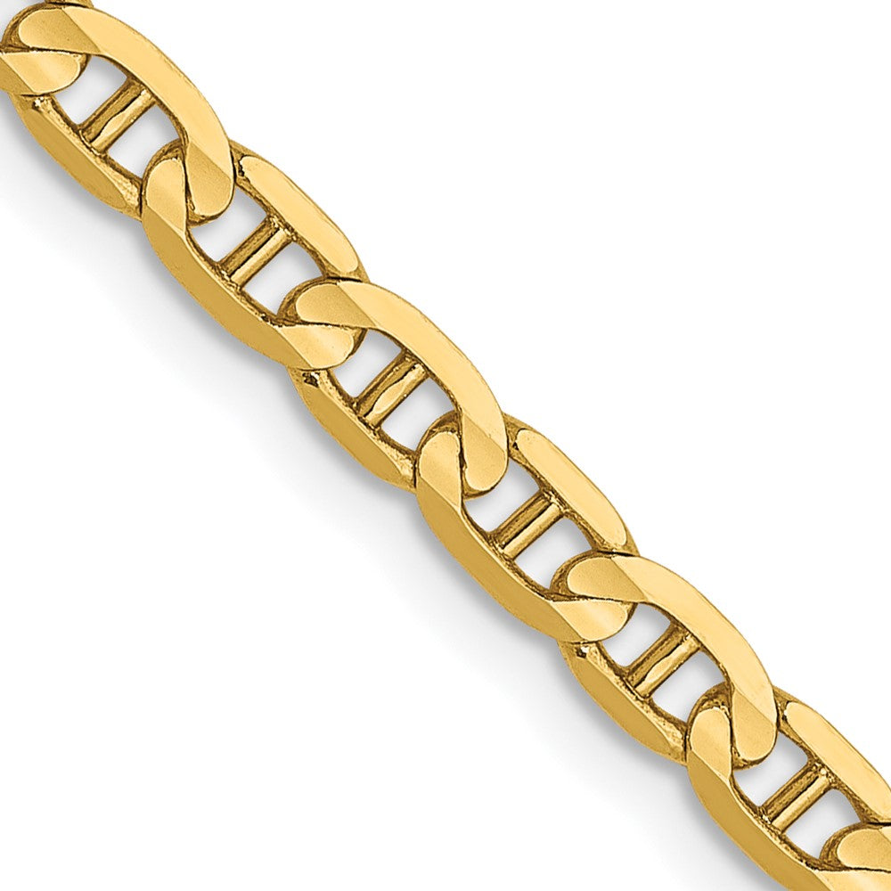 14K 3mm Diamond-cut Concave Anchor Chain