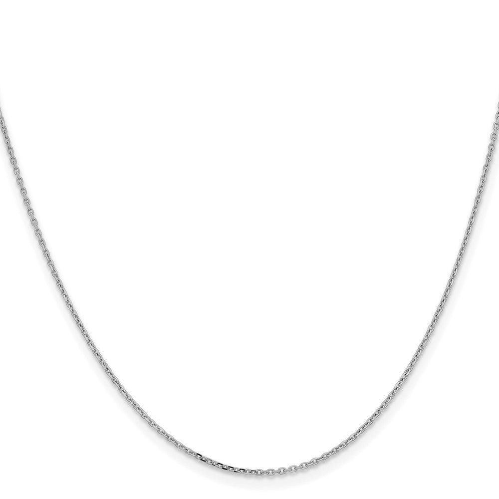 14K White Gold 1.05mm Diamond-cut Cable Chain