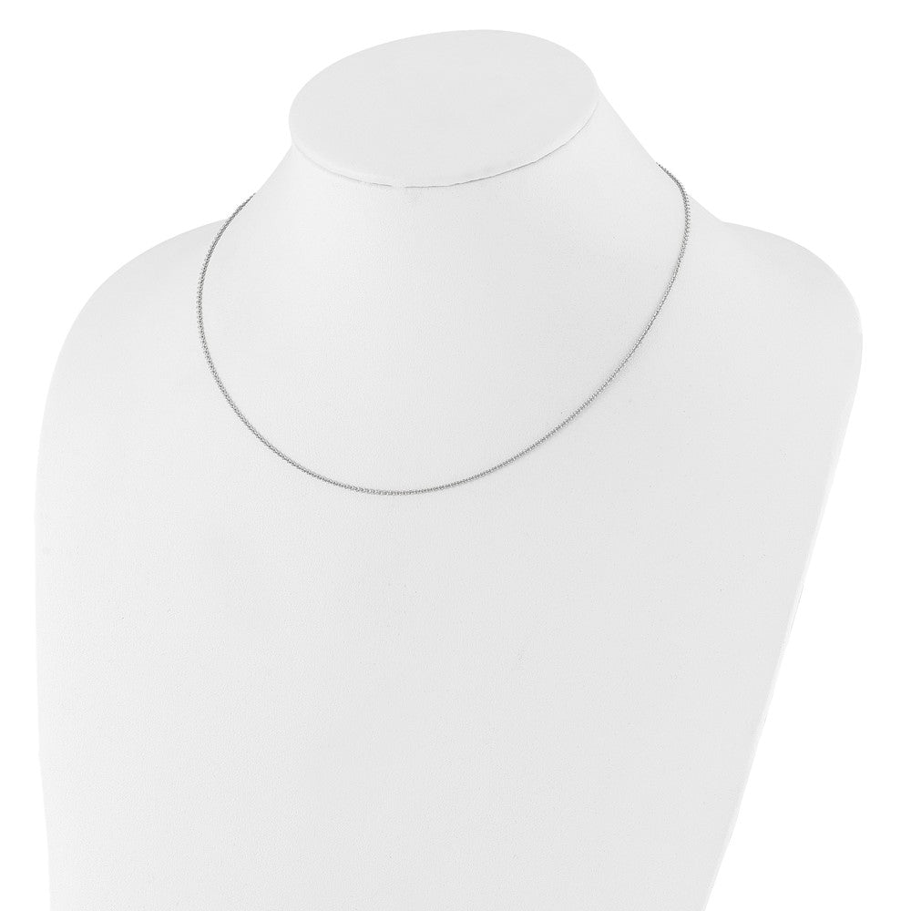 14K White Gold 1.4mm Round Cable 1in+1in Adjustable Chain