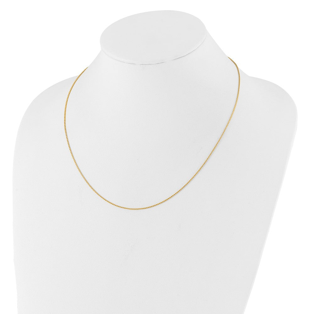 14K 1mm Diamond-cut Open Franco 1in+1in Adjustable Chain