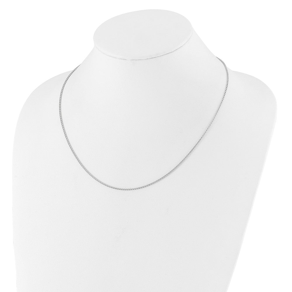 14K White Gold 1.4mm Diamond-cut Open Franco 1in+1in Adjustable Chain