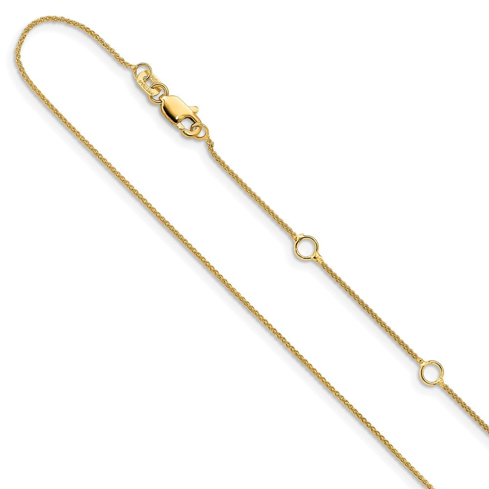 14K .85mm Spiga 1in+1in Adjustable Chain