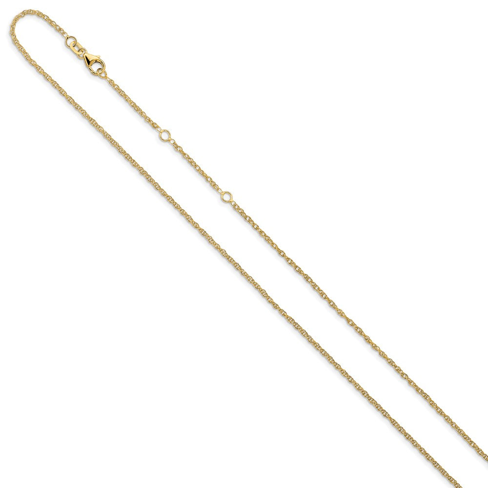 14K 1.3mm Diamond-cut Loose Rope 1in+1in Adjustable Chain