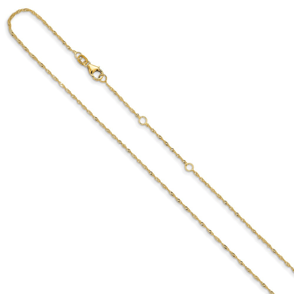 14K 1.0mm Singapore 1in+1in Adjustable Chain