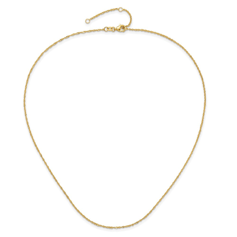 14K 1.0mm Singapore 1in+1in Adjustable Chain