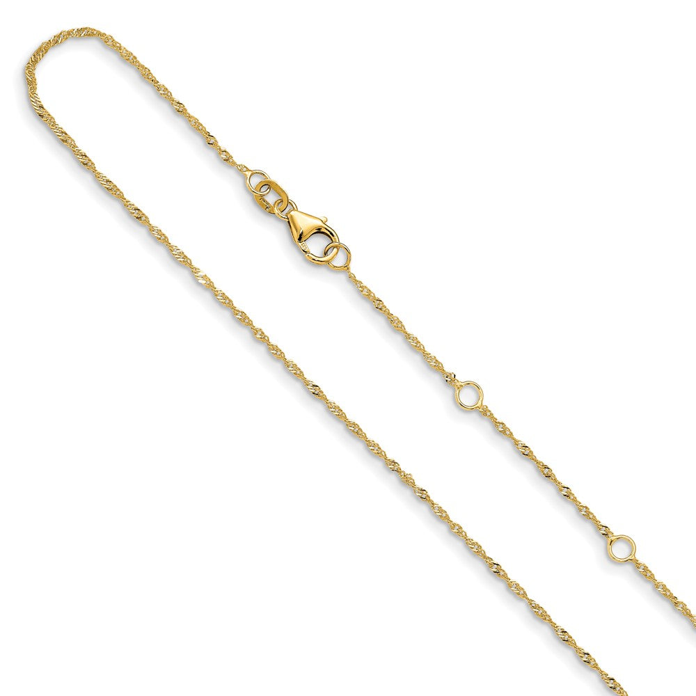 14K 1.0mm Singapore 1in+1in Adjustable Chain