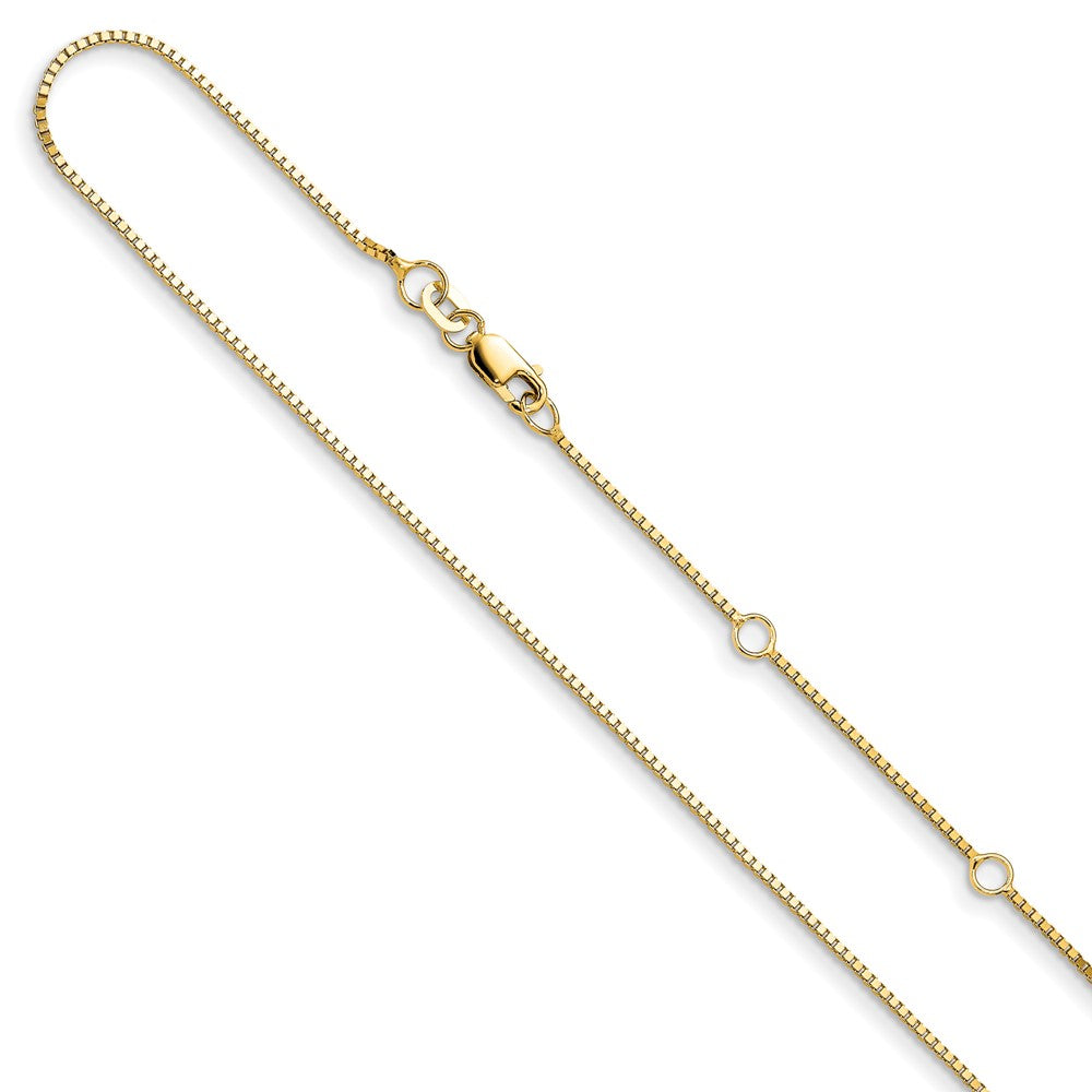 14K .95mm Box 2in+2in Adjustable Chain