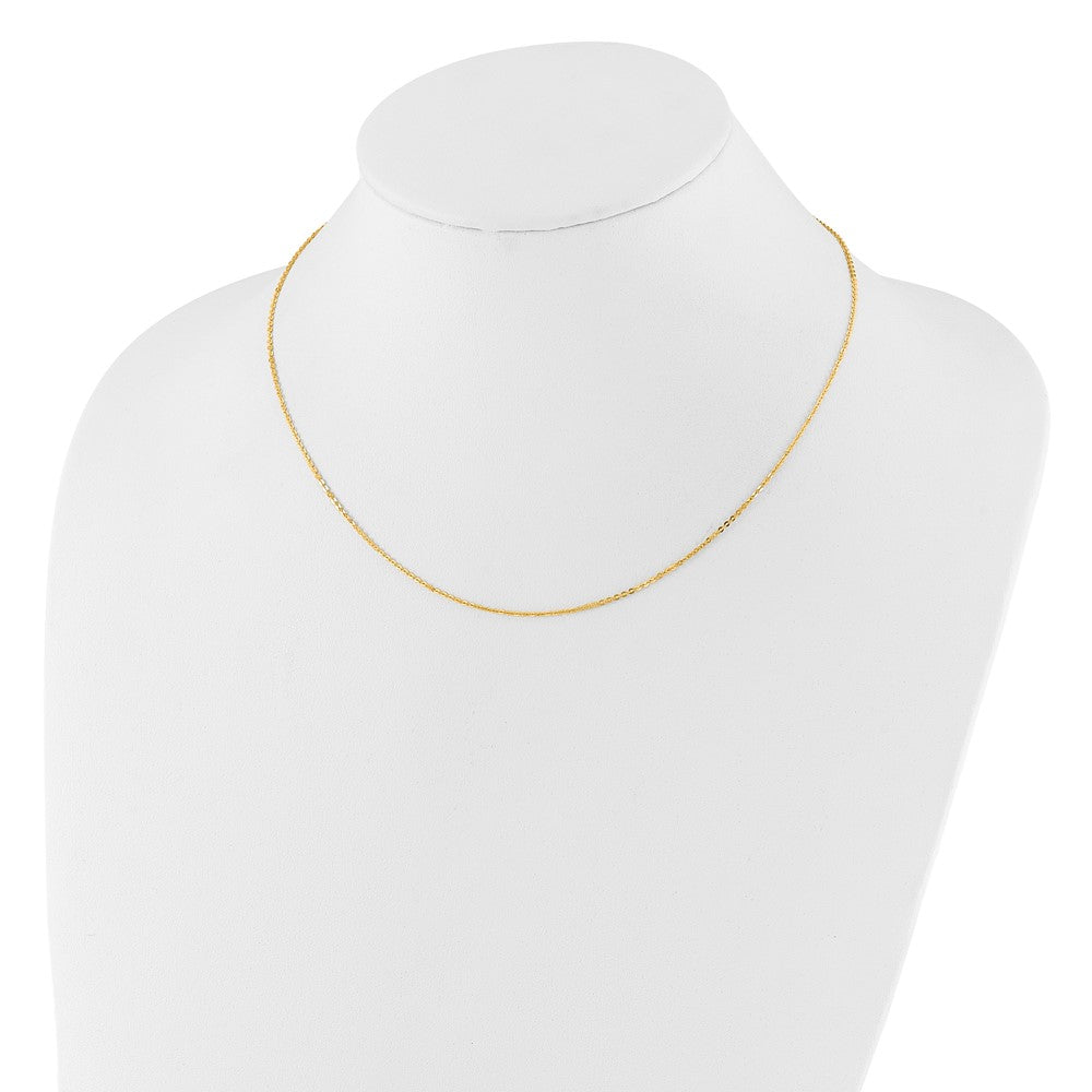14K 1.2mm Flat Cable 1in+1in Adjustable Chain