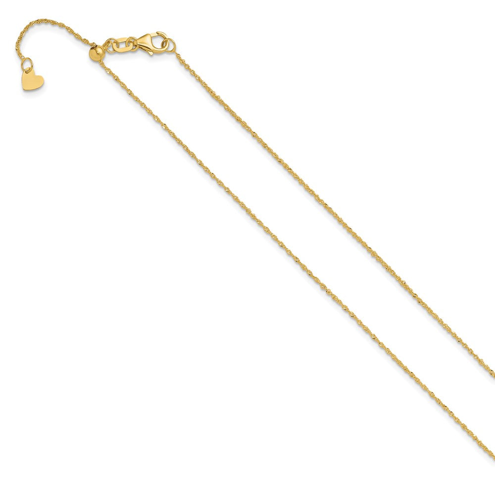 14K Adjustable .8mm Sparkle Singapore Chain