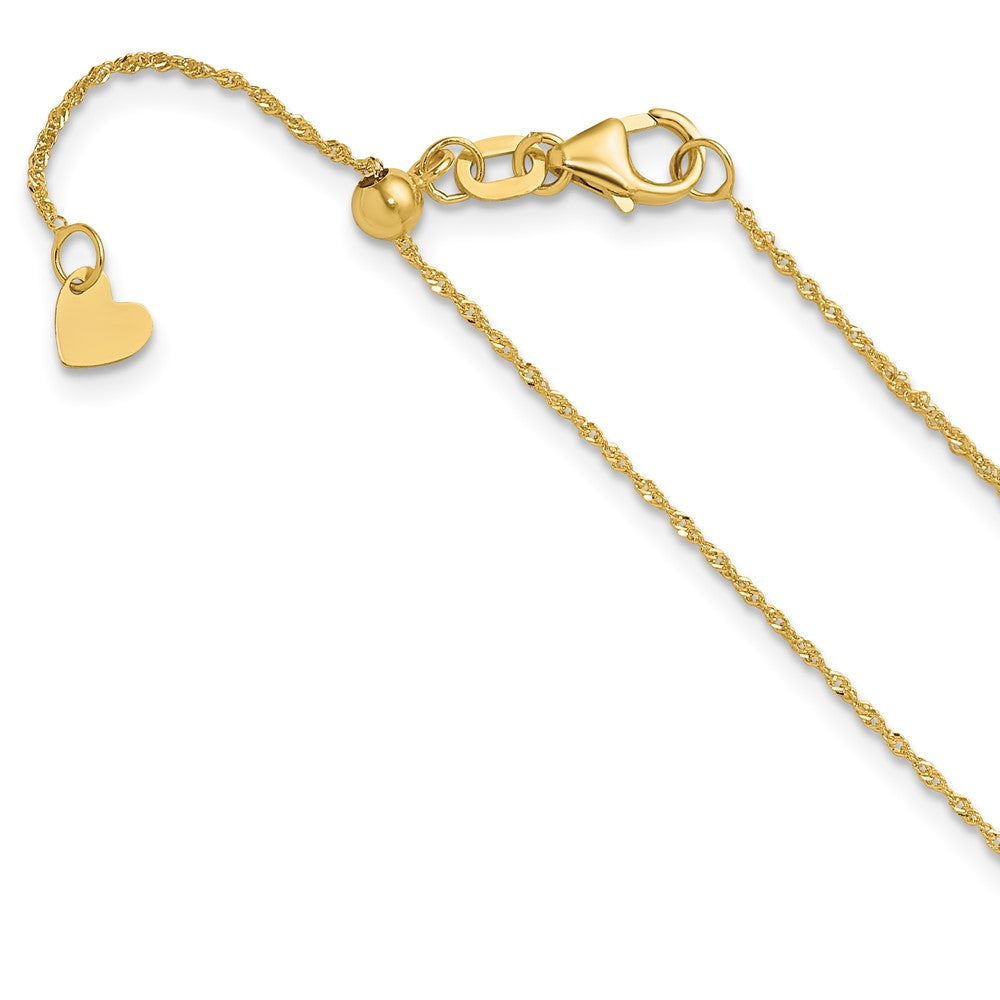 14K Adjustable .8mm Sparkle Singapore Chain