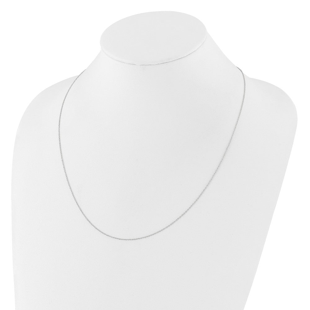 14K White Gold Adjustable .8mm Sparkle Singapore Chain
