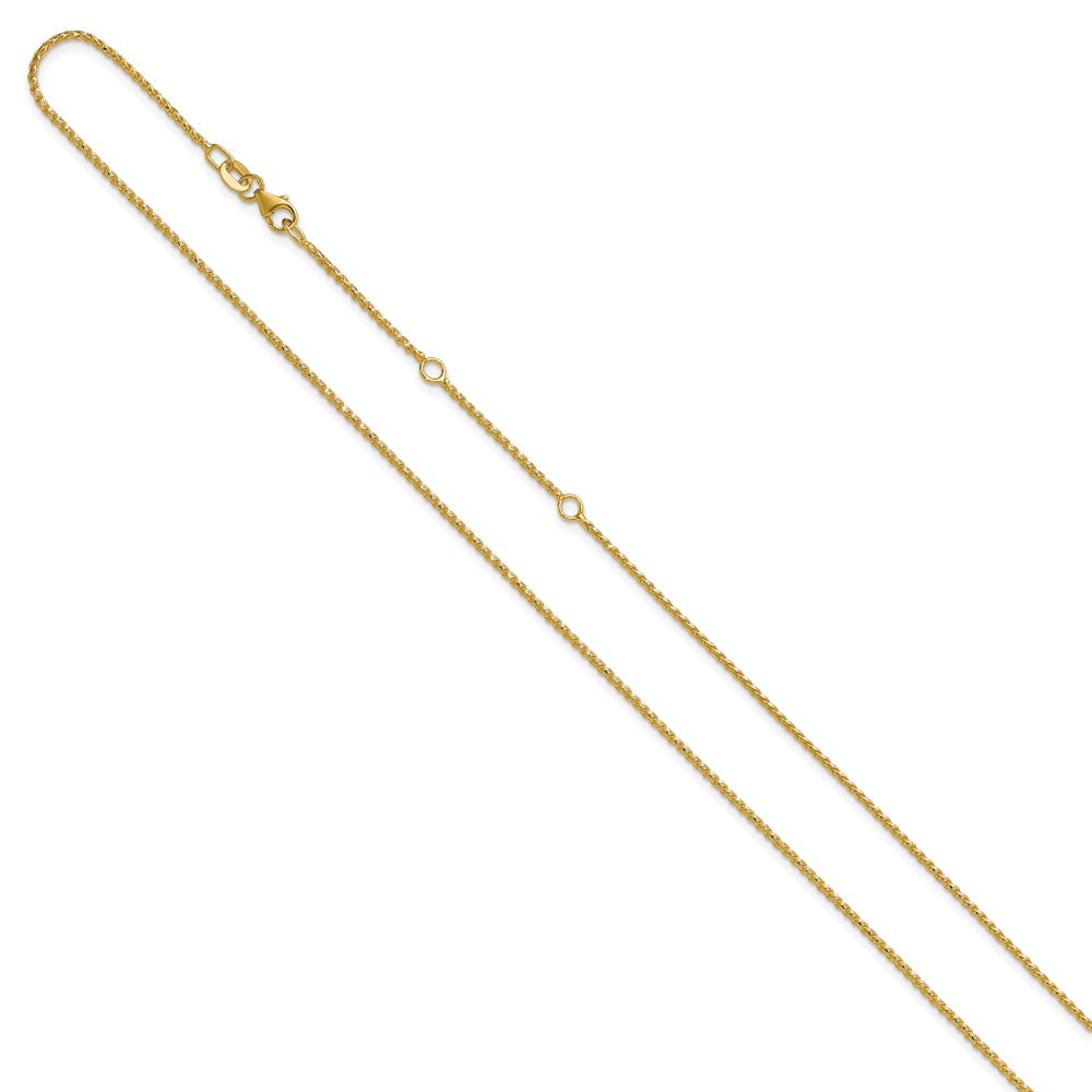 14K 1.15mm Diamond-cut Open Franco 1in+1in Adjustable Chain