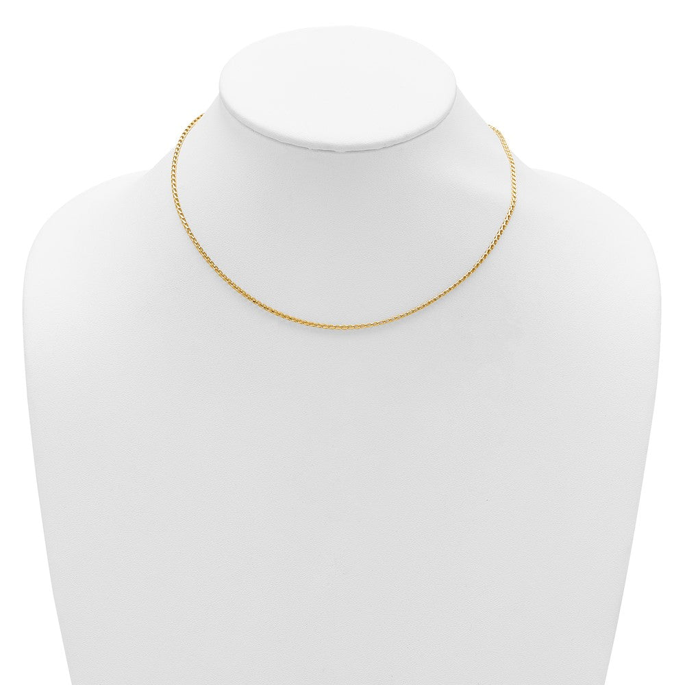 14K 1.65mm Diamond-cut Open Franco 1in+1in Adjustable Chain
