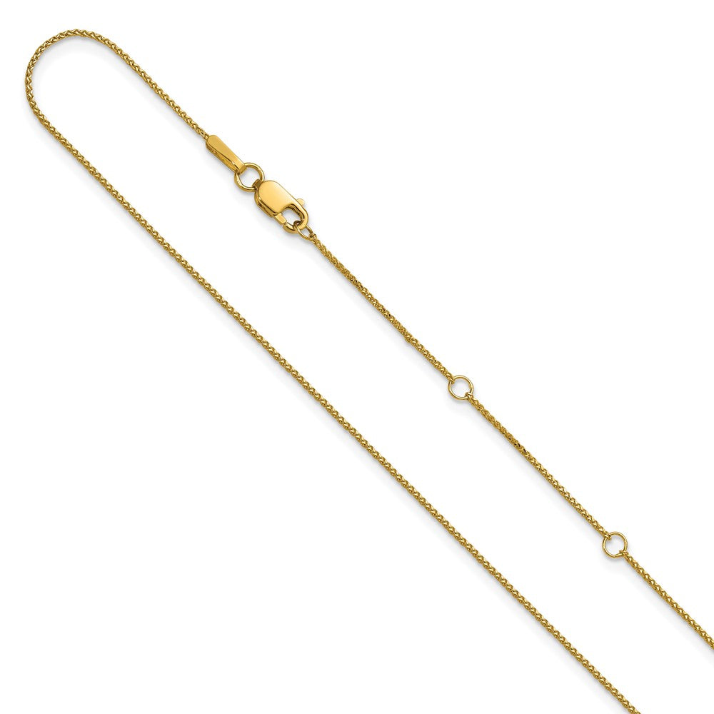 14K .85mm Diamond-cut Spiga 1in+1in Adjustable Chain