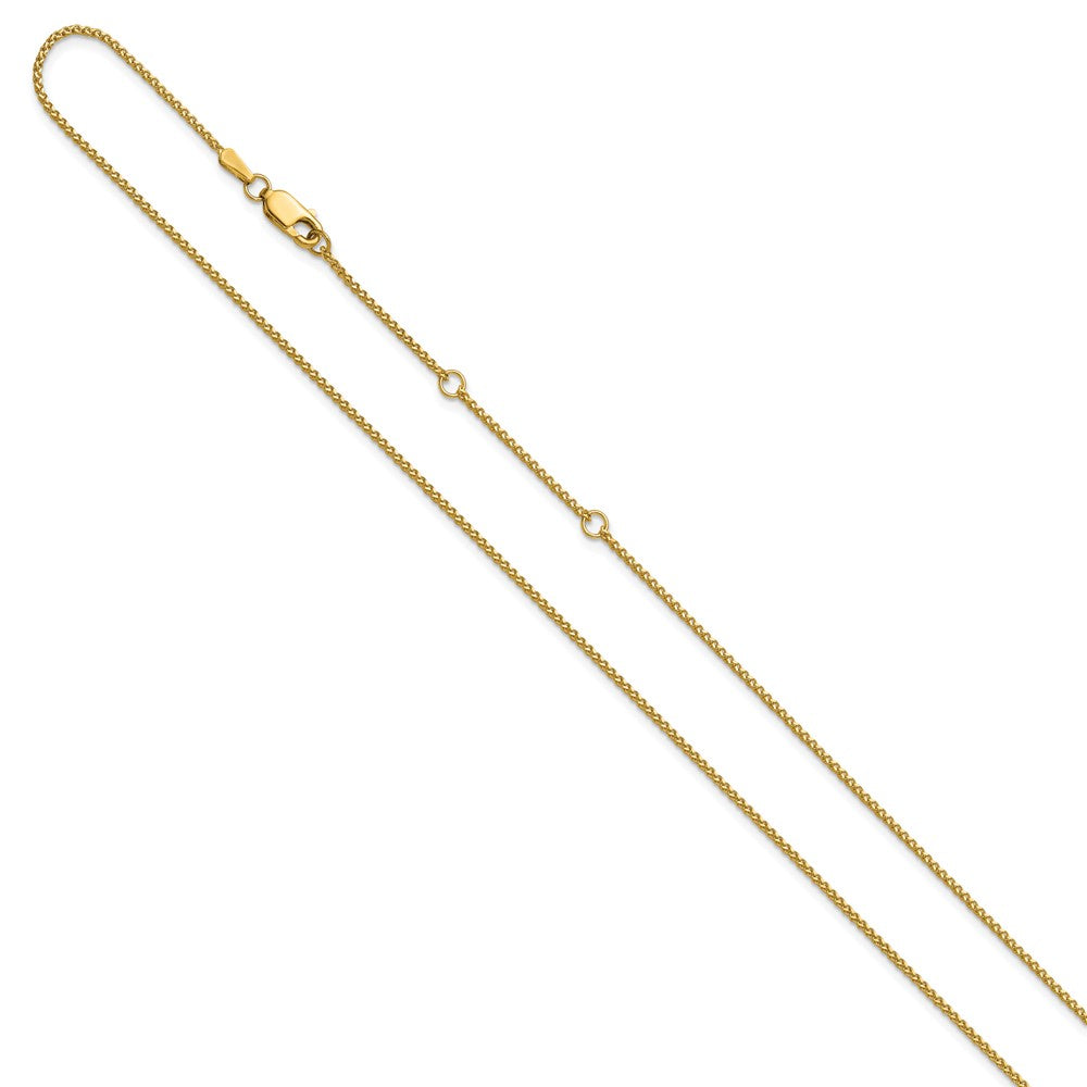 14K 1.25mm Diamond-cut Spiga 1in+1in Adjustable Chain