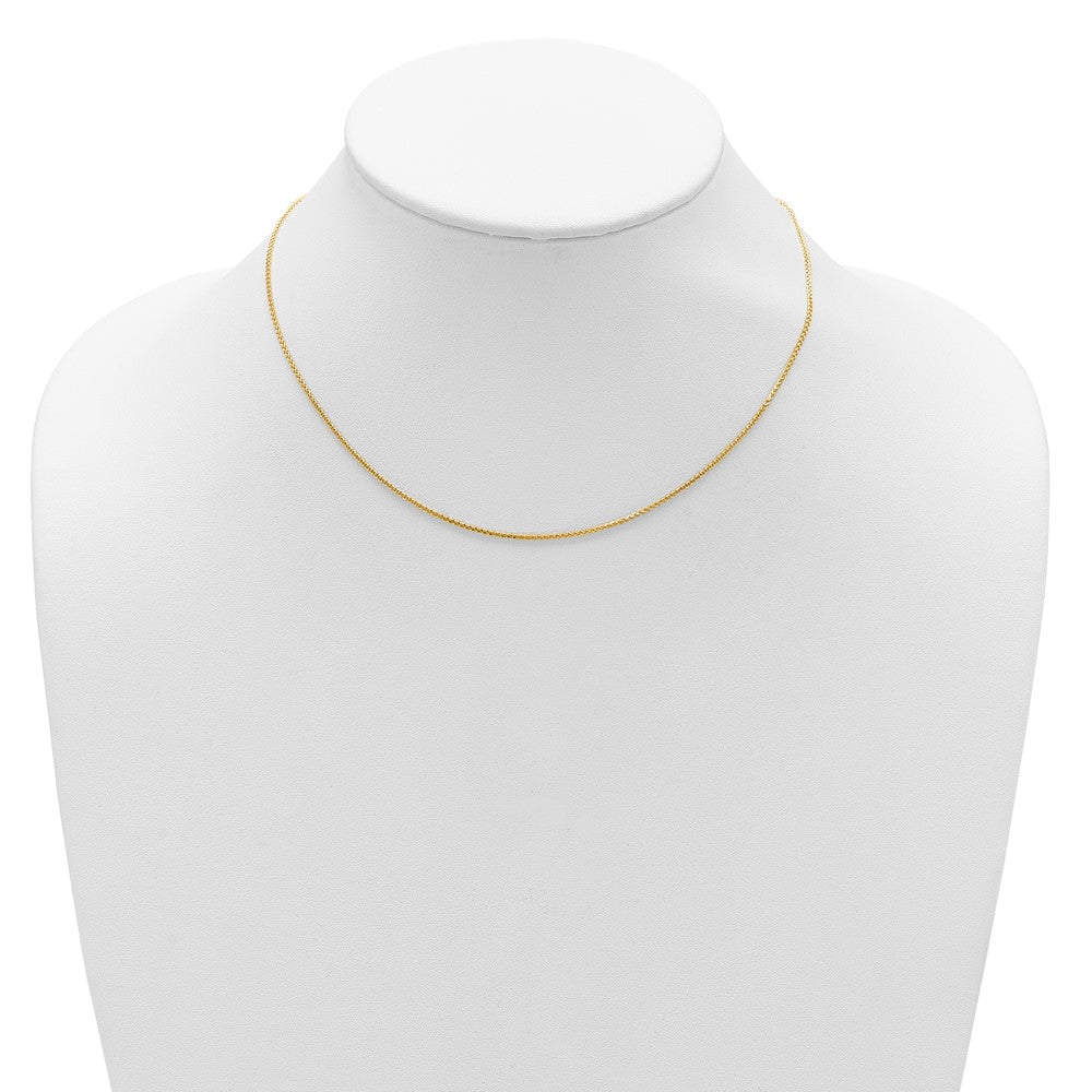 14K 1.25mm Diamond-cut Spiga 1in+1in Adjustable Chain