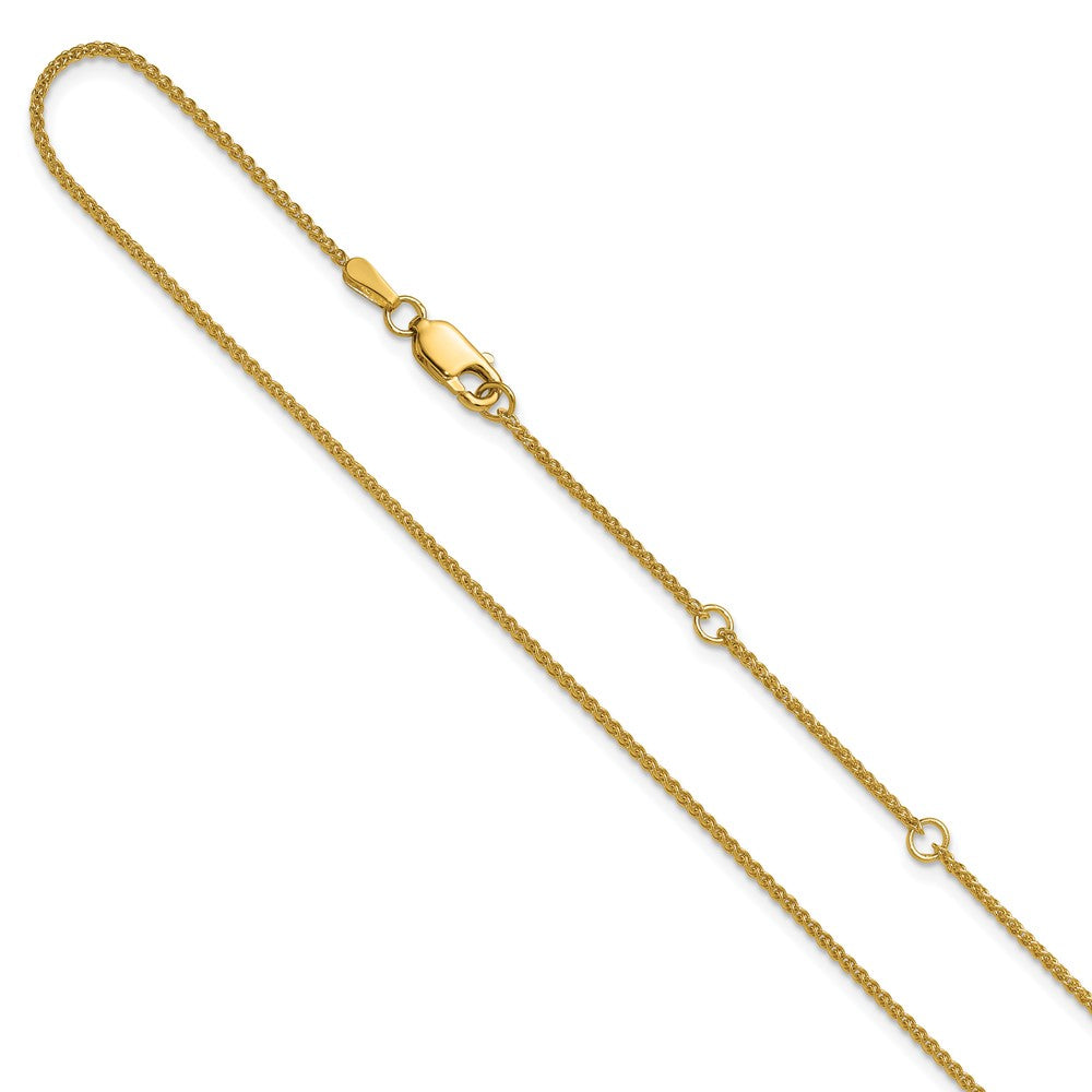 14K 1.25mm Spiga 1in+1in Adjustable Chain
