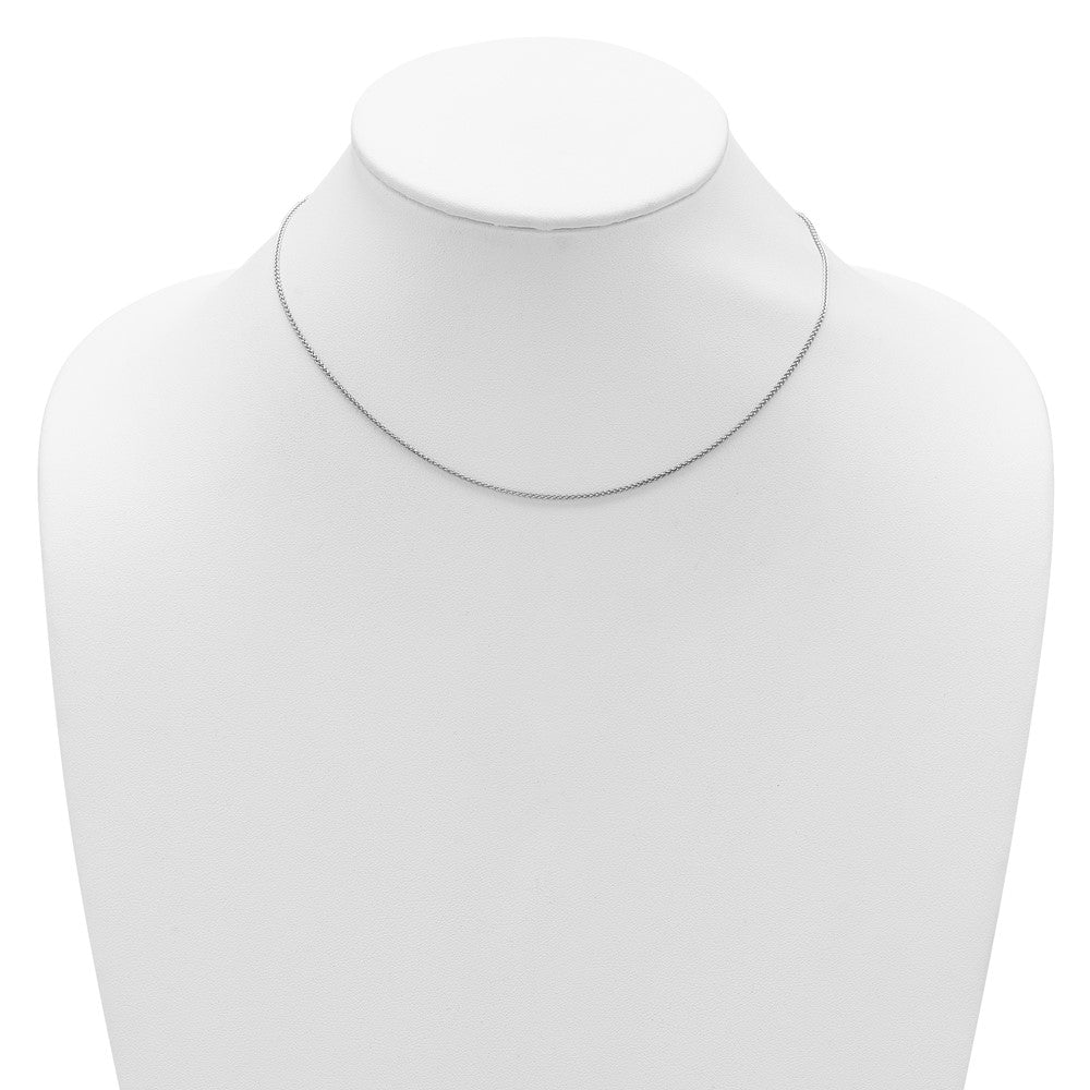 14K White Gold 1.25mm Spiga 1in+1in Adjustable Chain