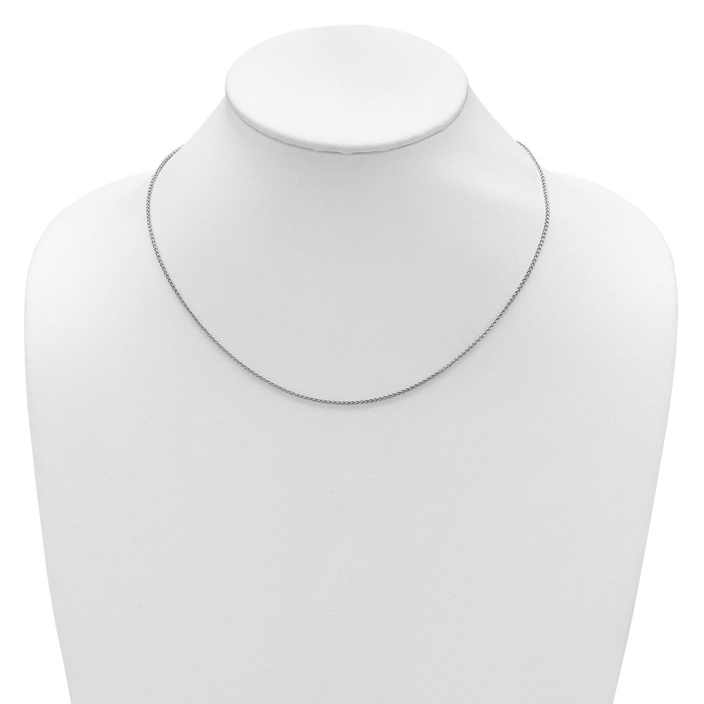 14K White Gold 1.5mm Spiga 1in+1in Adjustable Chain