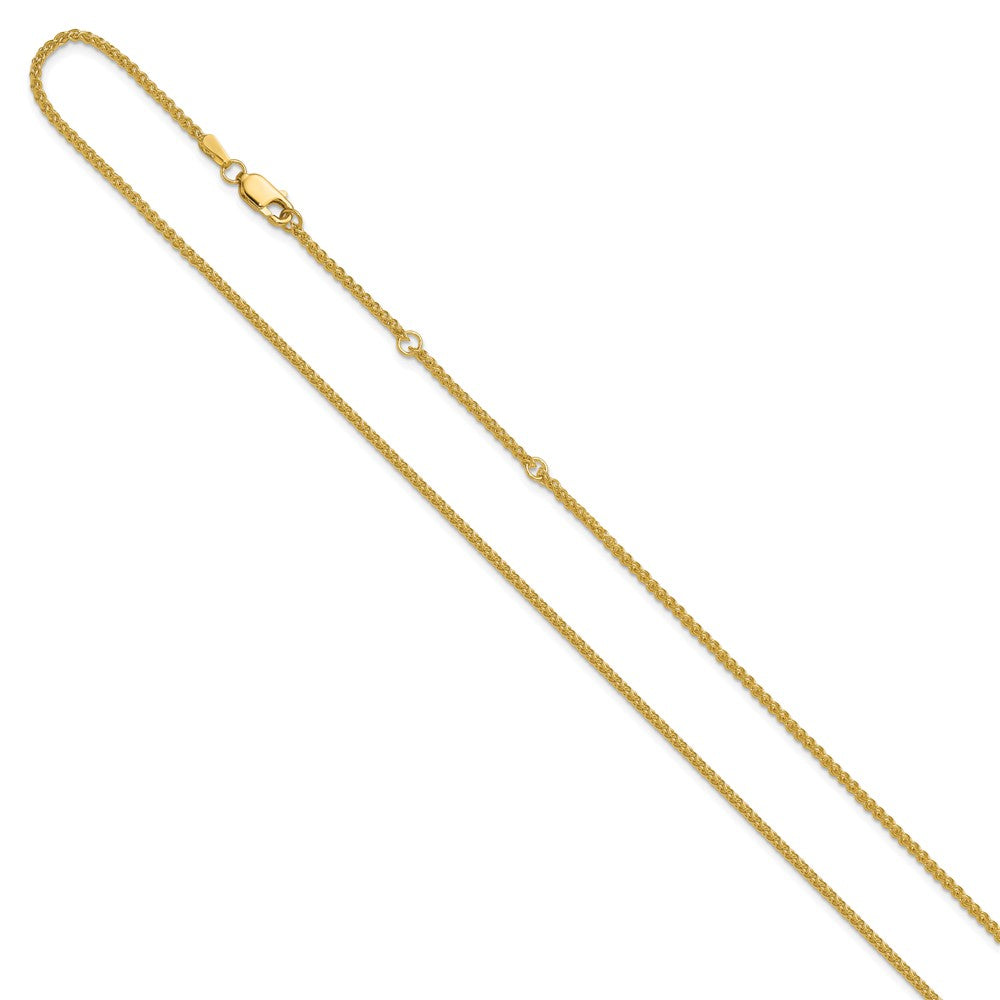 14K 1.7mm Spiga 1in+1in Adjustable Chain
