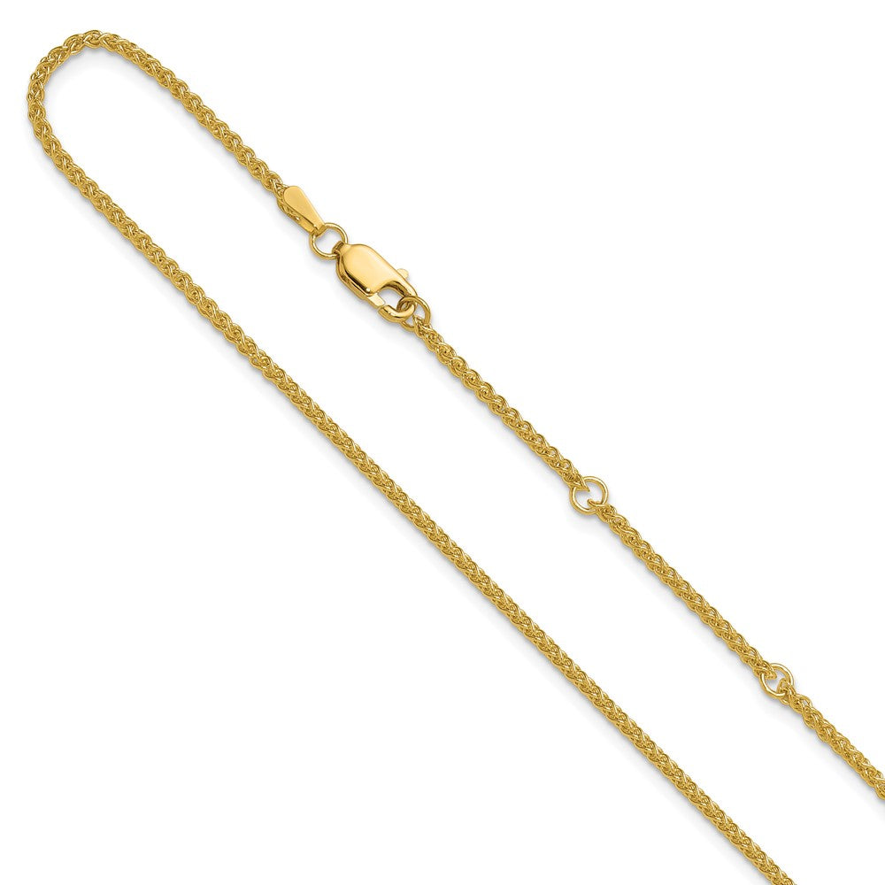 14K 1.7mm Spiga 1in+1in Adjustable Chain
