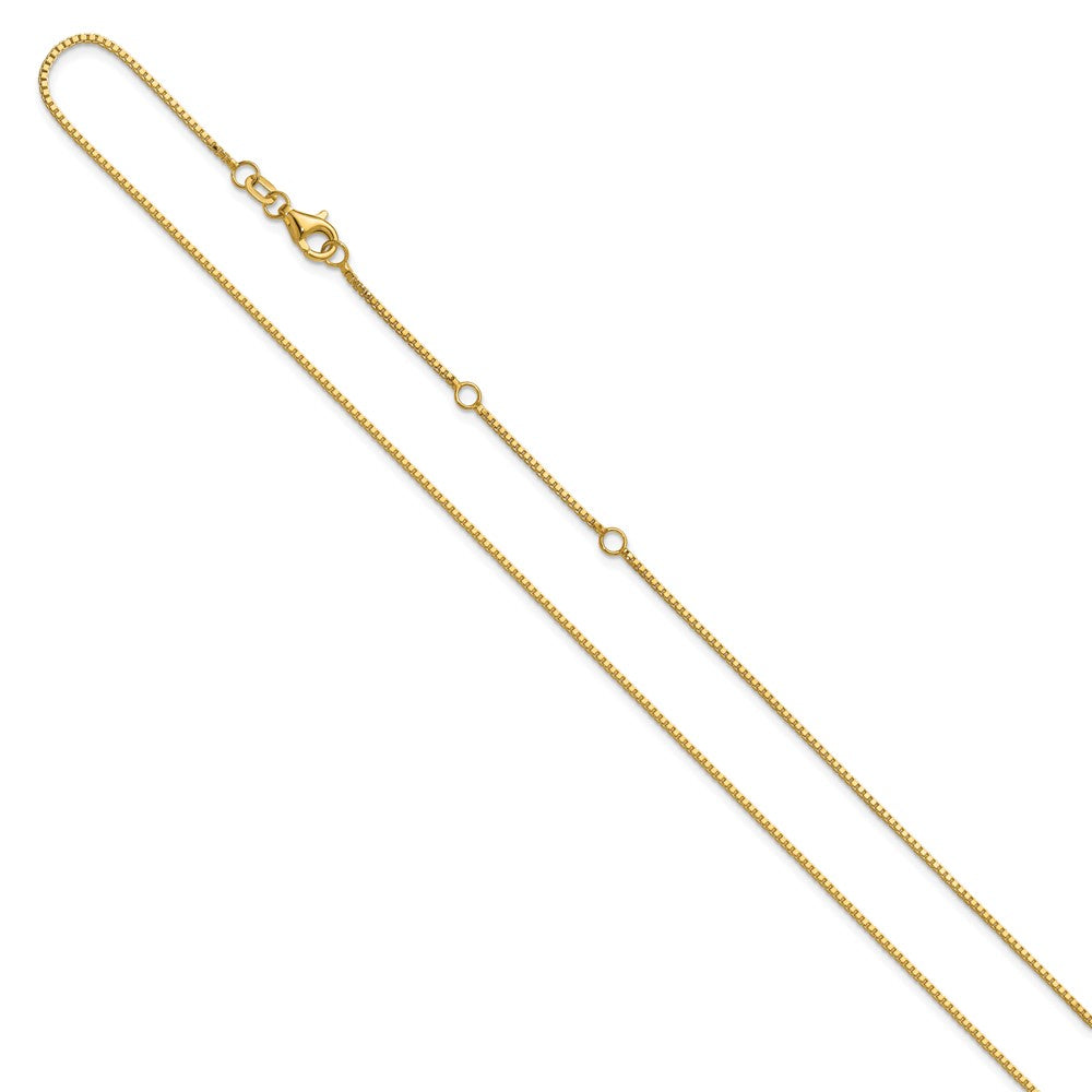 14K 1.05mm Box 1in+1in Adjustable Chain
