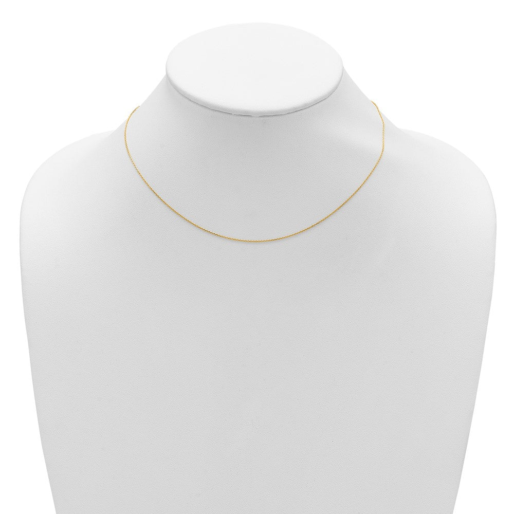 14K .85mm Diamond-cut Square Cable 1in+1in Adjustable Chain