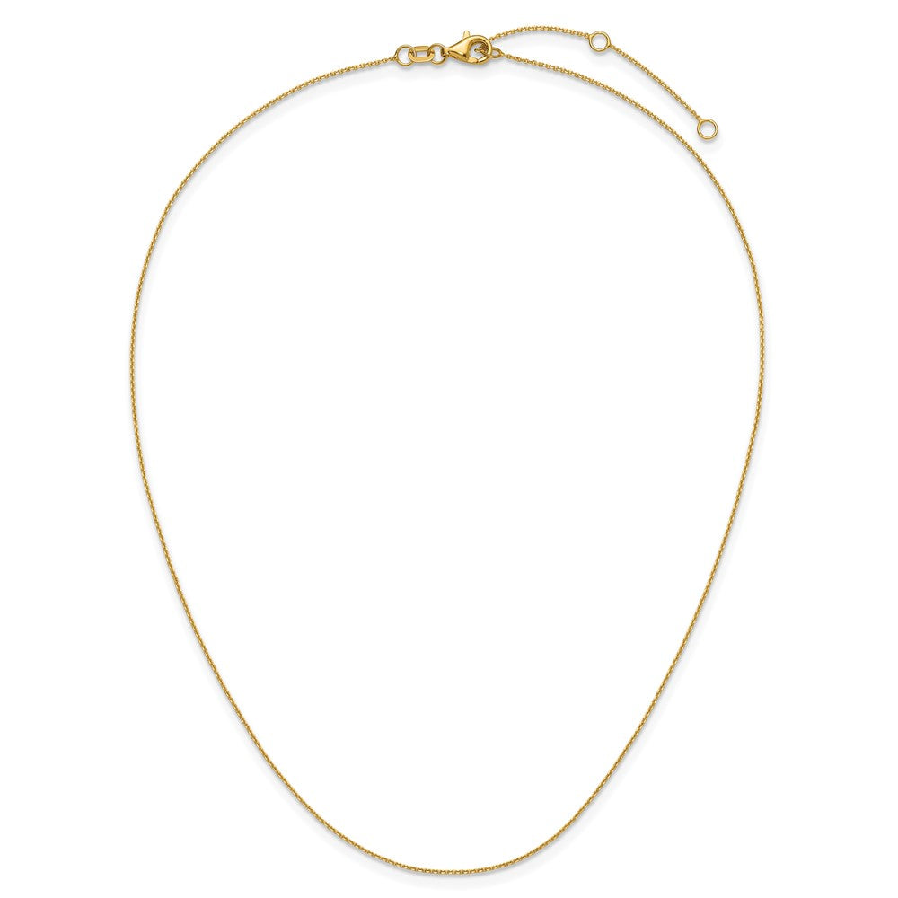 14K .85mm Diamond-cut Square Cable 1in+1in Adjustable Chain