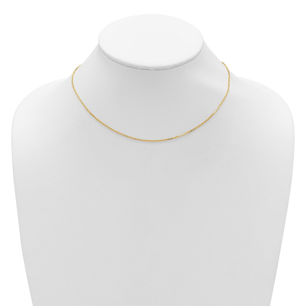 14K 1.4mm Diamond-cut Square Cable 1in+1in Adjustable Chain