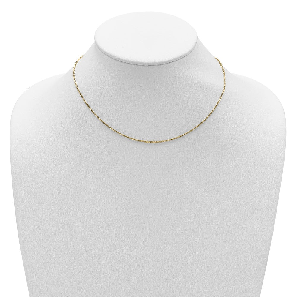 14K Yellow Gold 1.6mm Round Cable 1in+1in Adjustable Chain