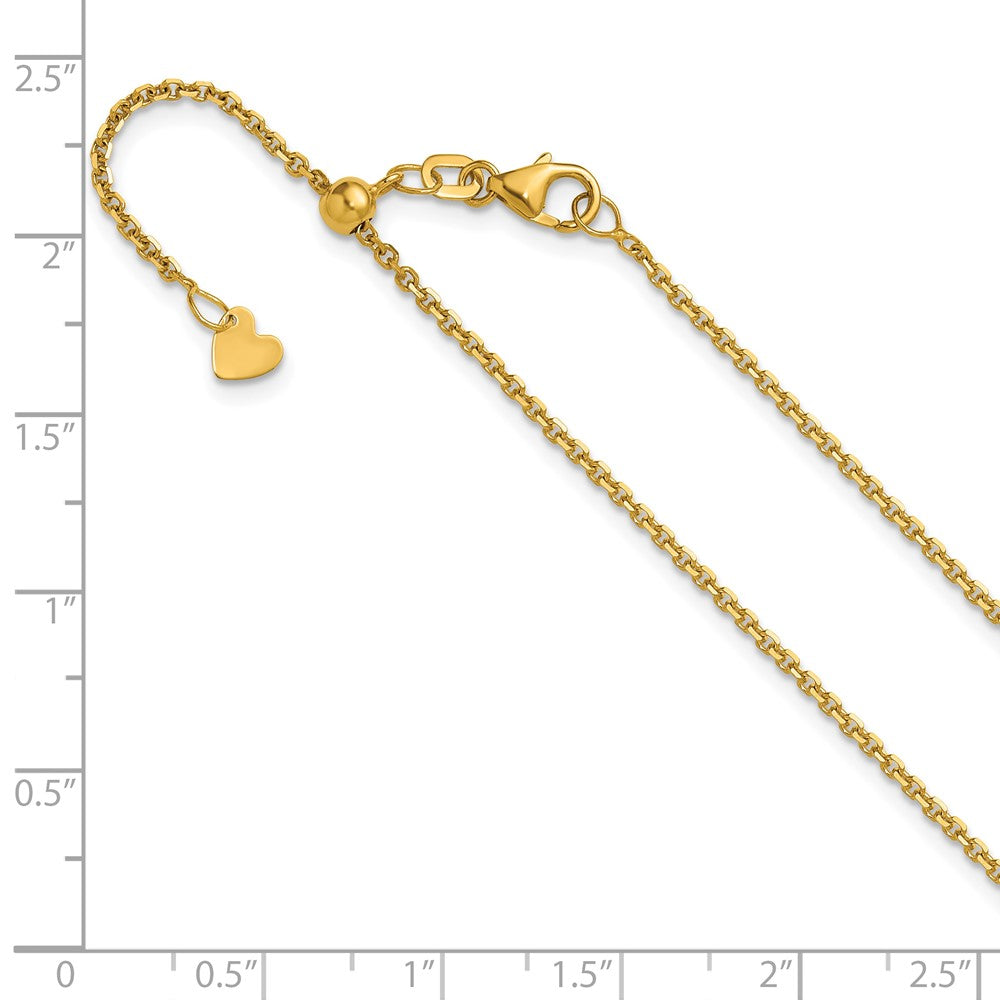 14K Adjustable 1.4mm Diamond-cut Cable Chain