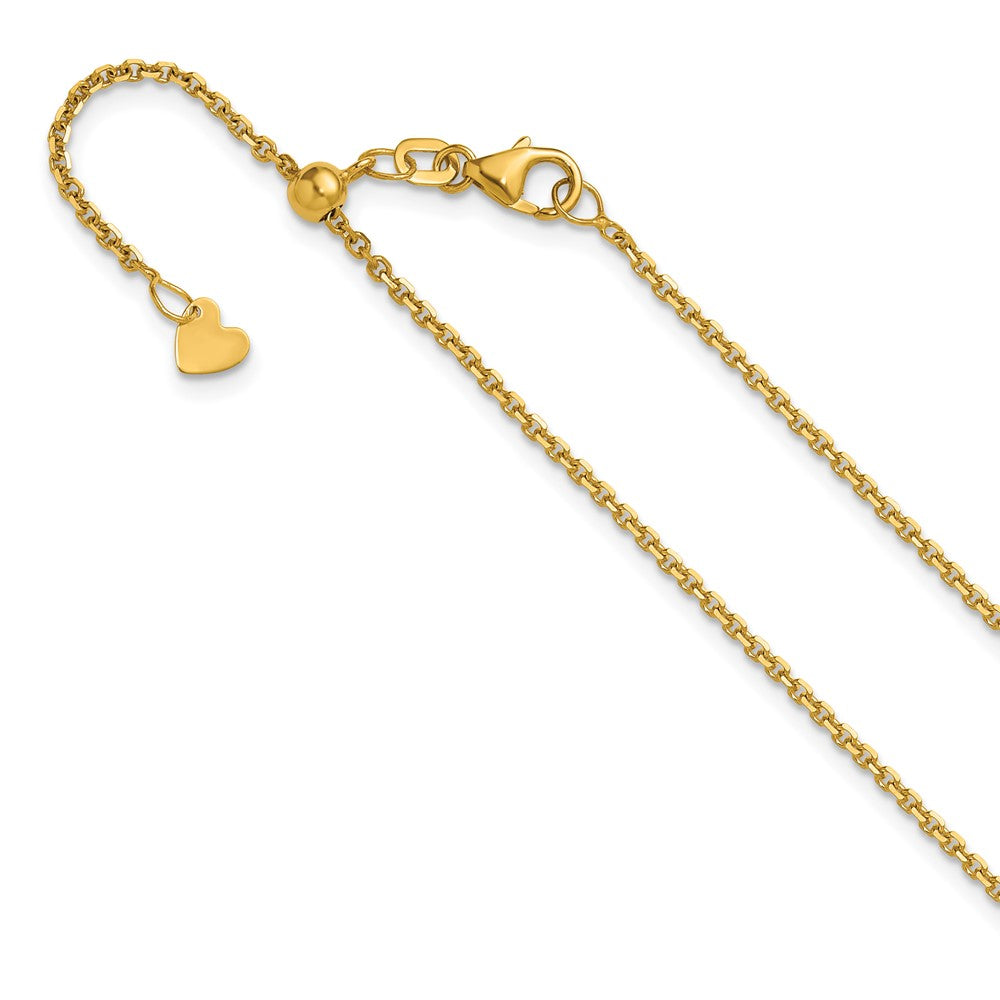 14K Adjustable 1.4mm Diamond-cut Cable Chain
