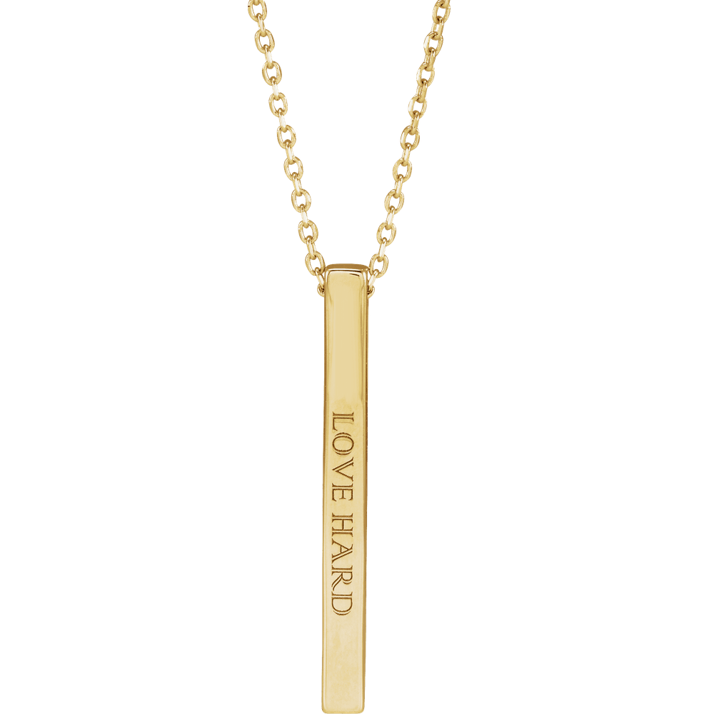 Amélie 14K Yellow Gold Engravable Four-Sided Bar Necklace