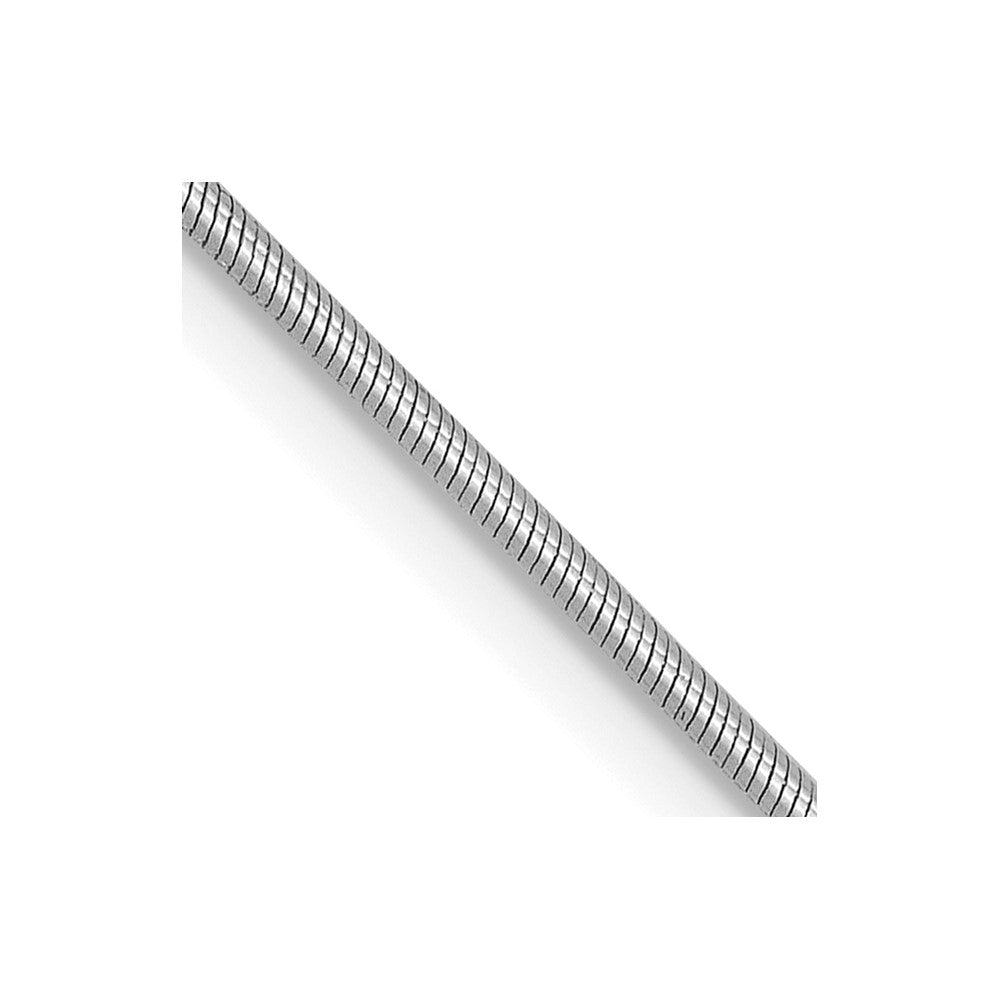 14K White Gold .9mm Round Snake Chain