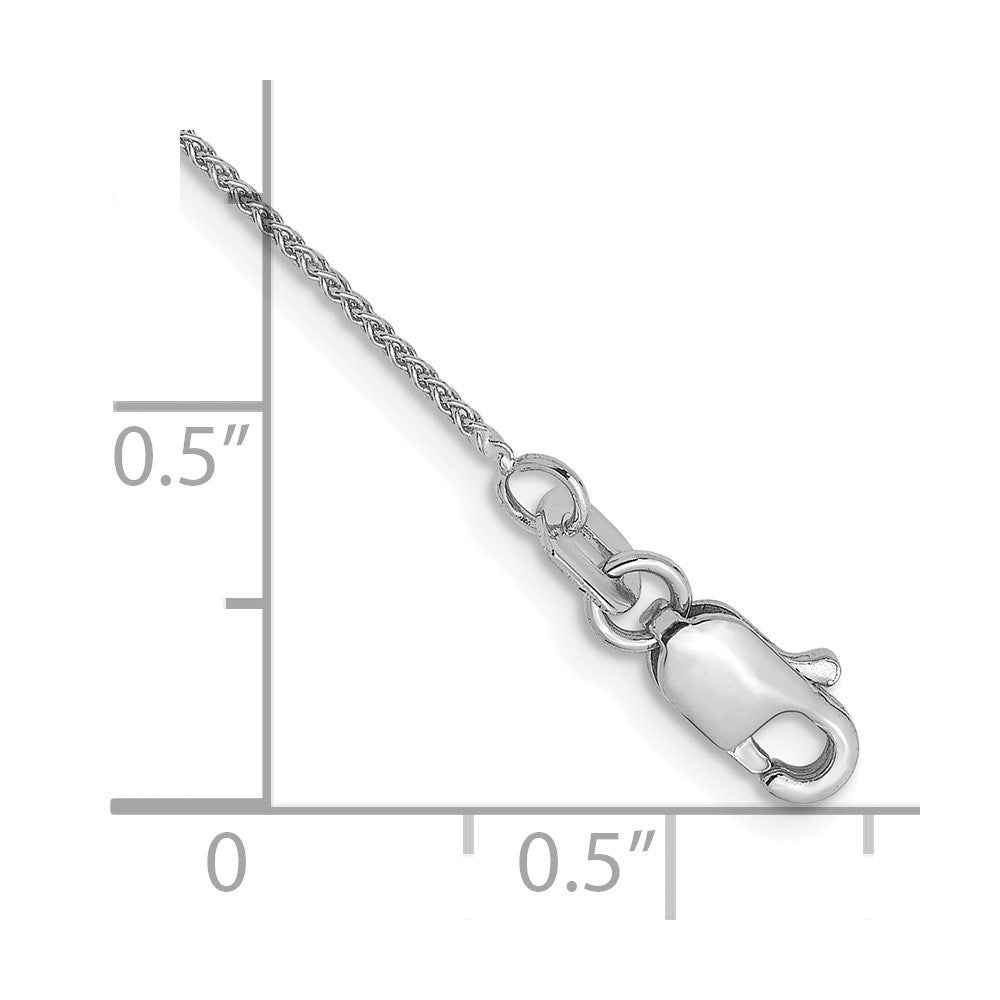 14K White Gold .85mm Spiga Chain Anklet