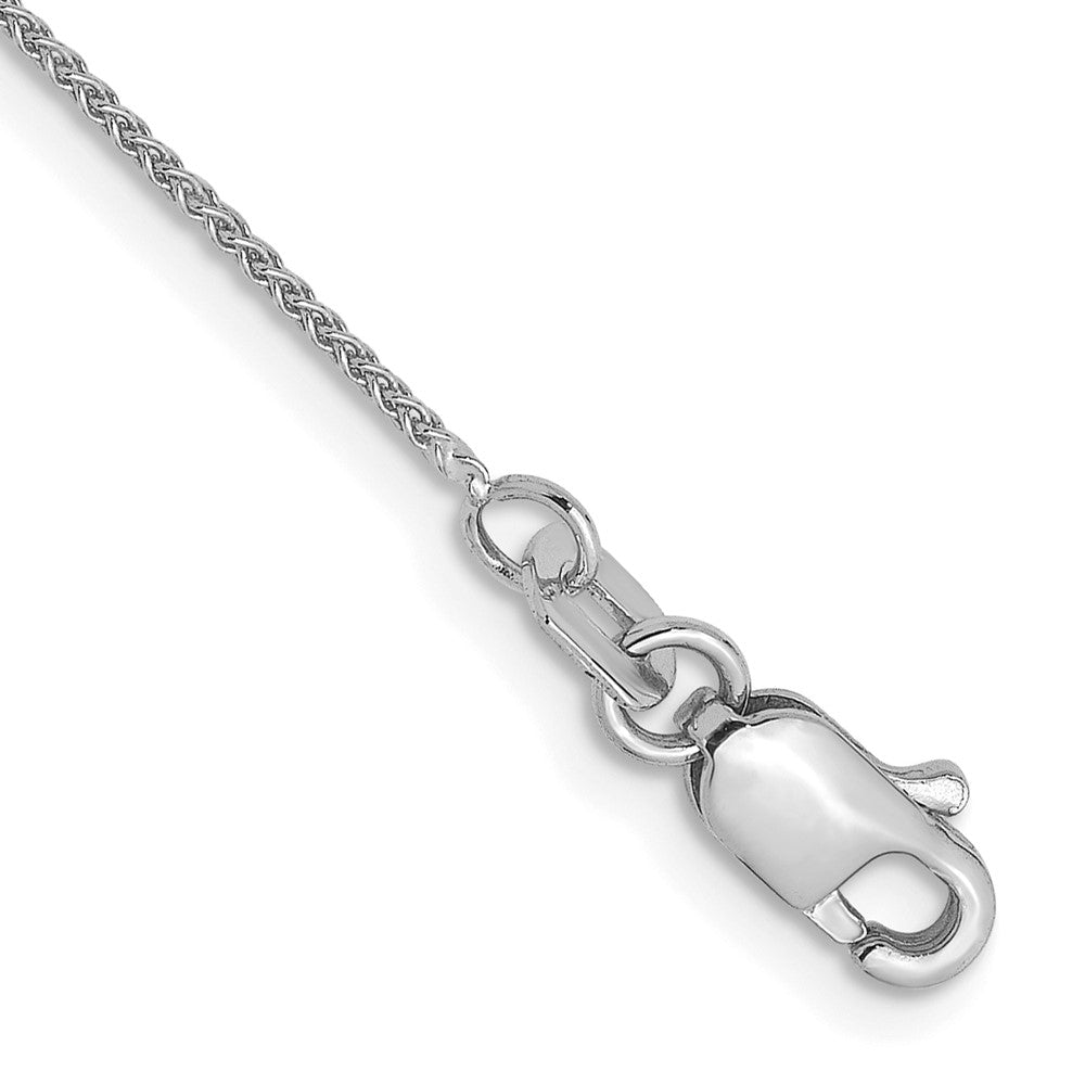 14K White Gold .85mm Spiga Chain Anklet